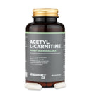 4Endurance Pro Acetyl-L-Carnitine - 90 cápsulas, frasco ámbar oscuro con tapa dorada y etiqueta de franjas verdes sobre fondo blanco.