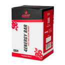 4Energy 4Energy Bar Box - 10 x 45 g sabor arándano rojo, envase rojo y negro con ilustraciones de arándano rojo, código de barras y código QR.