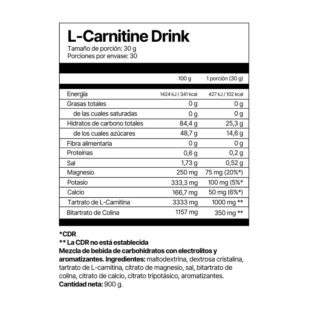 4Energy L-Carnitine Drink — Energía hidratante y potenciador de la quema de grasas