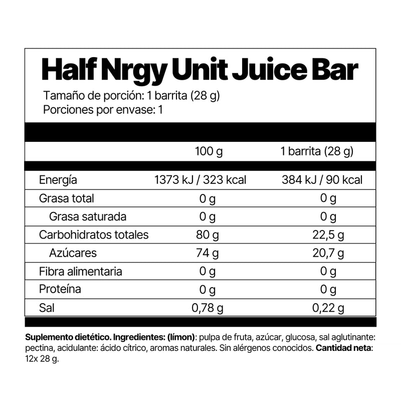 Half Nrgy Unit Juice Bar Box (no impreso)