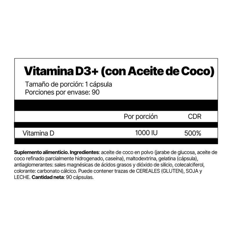 Vitamina D3+ (con Aceite de Coco)