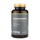 4Endurance Pro Ashwagandha - 90 cápsulas sabor Ashwagandha, frasco ámbar oscuro con tapón de rosca dorado sobre fondo blanco.