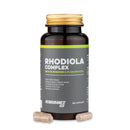 4Endurance Pro Rhodiola Complex - 60 cápsulas, frasco con tapa dorada, franja verde en la etiqueta y diseño negro y dorado sobre fondo blanco.