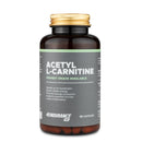 4Endurance Pro Acetyl-L-Carnitine - 90 cápsulas, frasco ámbar oscuro con tapa dorada y etiqueta de franjas verdes sobre fondo blanco.