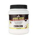 4Energy Hydro BCAA - 300 g sabor lima, envase blanco con tapa negra, etiqueta con limón y coco, beneficios de hidratación cítrica.