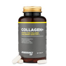 4Endurance Pro Collagen+ - 90 comprimidos Collagen+, frasco marrón con tapa dorada, etiqueta blanca con banda amarilla sobre fondo blanco.