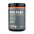 4Endurance Pro Flex - 400 g sabor melocotón, envase negro con etiqueta gris y franja naranja, beneficios de apoyo articular listados.