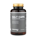 4Endurance Pro Salt Caps - 90 cápsulas, frasco marrón con tapa dorada y etiqueta gris que muestra los beneficios de la mezcla de electrolitos.
