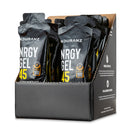 Nduranz Nrgy Gel 45 Box - 16 x 75 g sabor limón, envases negros y naranjas en caja de cartón expositor sobre fondo blanco.