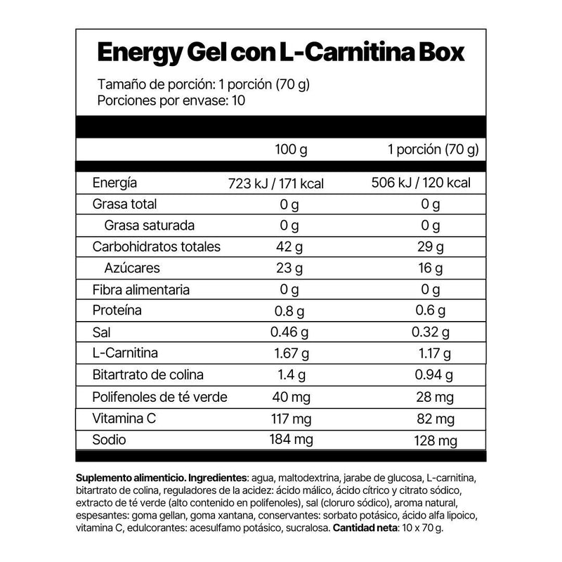 Energy Gel con L-Carnitina Box