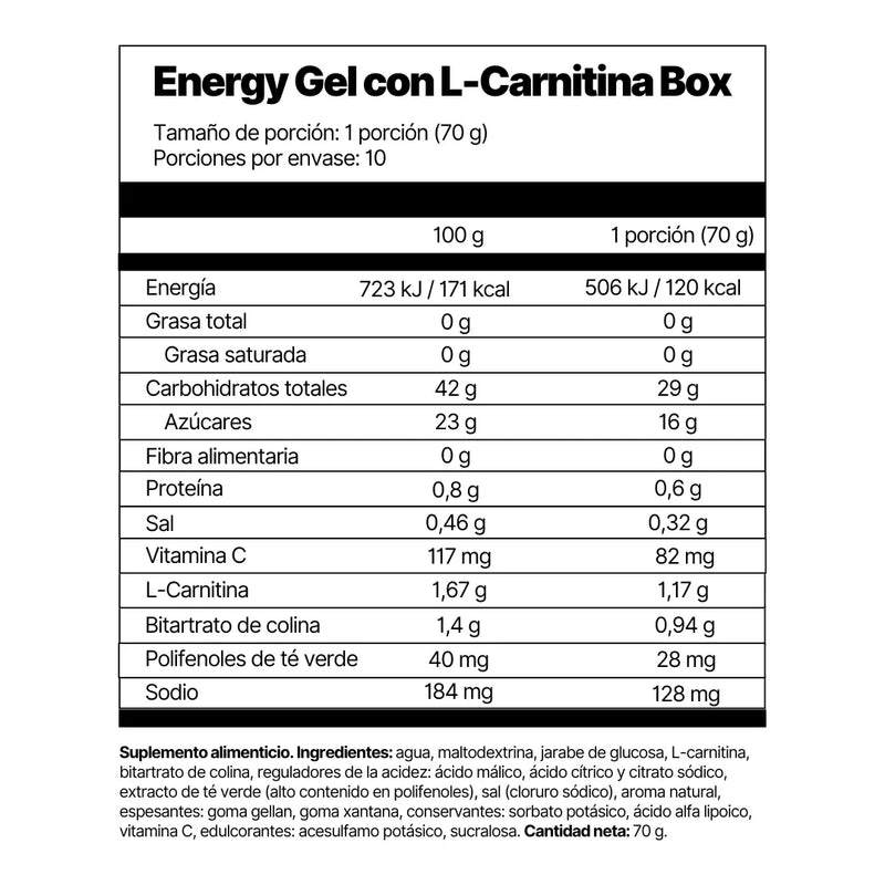 Energy Gel con L-Carnitina Box