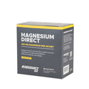4Endurance Pro Magnesium Direct - 30 sobres de 400 mg, sabor cítricos, caja negra con beneficios escritos y banda amarilla en la parte superior.