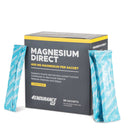 4Endurance Pro Magnesium Direct - 30 sobres de 400 mg, sabor cítricos, caja negra con beneficios escritos y banda amarilla en la parte superior.