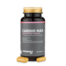 4Endurance Pro Cardio Max - 60 cápsulas, fórmula de apoyo cardíaco, frasco negro con tapa dorada y acento rosa sobre fondo blanco.