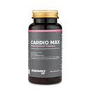 4Endurance Pro Cardio Max - 60 cápsulas, fórmula de apoyo cardíaco, frasco negro con tapa dorada y acento rosa sobre fondo blanco.