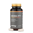 4Endurance Pro Natural Vitamin C - 60 cápsulas, frasco con tapa dorada, etiqueta de beneficios para la salud y diseño negro y dorado.